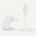 Amazon Basics MagSafe Compatible 25W Fast Charging Qi2.2 Certified 3-in-1 Wireless Charging Station, Foldable Stand for iPhone 17/16/15/14/13/12, Apple Watch, AirPods, with 45W Adapter, White