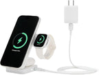 Amazon Basics MagSafe Compatible 25W Fast Charging Qi2.2 Certified 3-in-1 Wireless Charging Station, Foldable Stand for iPhone 17/16/15/14/13/12, Apple Watch, AirPods, with 45W Adapter, White
