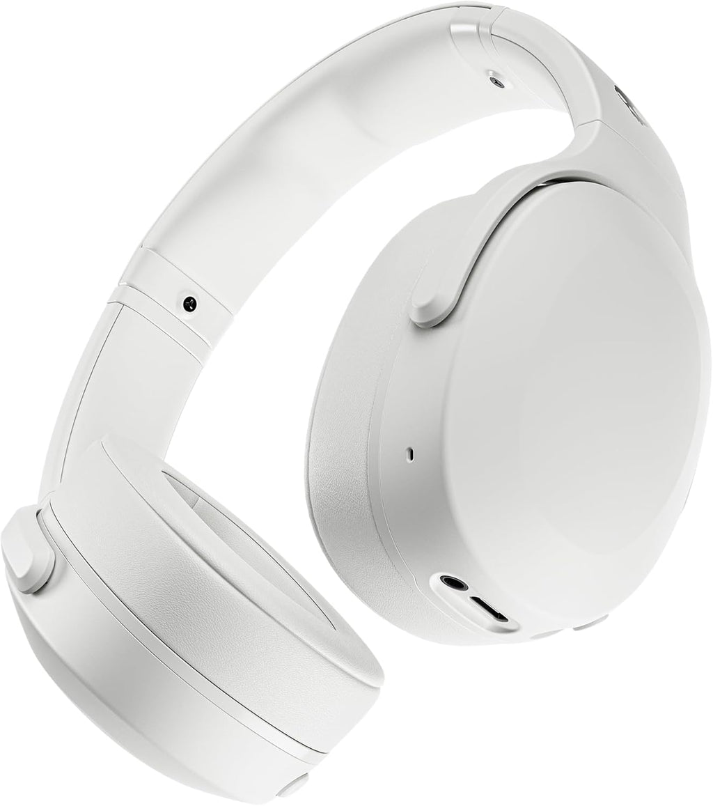 Skullcandy Crusher Evo Wireless Bluetooth Headphones with Multi-Sensory Bass, Noise Isolating Over-Ear Fit, Up to 40 Hours Battery, Microphone for iPhone Android - Bone