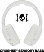 Skullcandy Crusher Evo Wireless Bluetooth Headphones with Multi-Sensory Bass, Noise Isolating Over-Ear Fit, Up to 40 Hours Battery, Microphone for iPhone Android - Bone