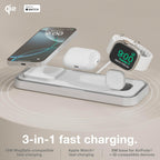NOCO XGrid XDP3: 3-in-1 Wireless Charging Pad – Charging Station for iPhone, Apple Watch, and AirPods – MagSafe Compatible, Qi2 Certified – Includes 45W USB-C Wall Charger and 6.5-Foot USB-C Cable