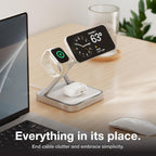 NOCO XGrid XDS3: 3-in-1 Wireless Charging Stand – Charging Station for iPhone, Apple Watch, and AirPods – MagSafe Compatible, Qi2 Certified – Includes 45W USB-C Wall Charger and 6.5-Foot USB-C Cable