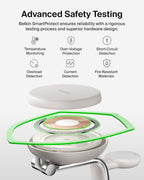 Belkin MagSafe Charger Compatible, 3-in-1 Charging Station, Qi2.2 25W w/Cooling Fan (On/Off Control) Magnetic Wireless Charger for iPhone 17, Apple Watch, AirPods, Pixel 10 (45W Adapter Included)