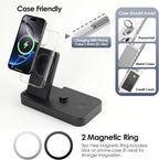 4 in 1 Charging Station for Oura Ring Gen 4 Charger, Fast Charger for iPhone17/16/15/14/13/12, Apple Watch, AirPods, Samsung Galaxy S25/S24/S23/S22/S21, Galaxy Watch Buds (Size 10)