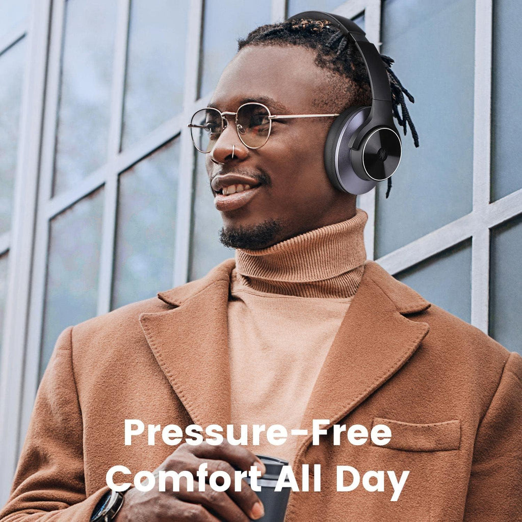 OneOdio A10 Hybrid Active Noise Cancelling Headphones [62 Hrs Playtime] Wireless Bluetooth Over Ear Headphones with Hi-Res Audio, Transparency Mode, Deep Bass, CVC 8.0, for Travel PC Home Office