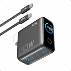 MacBook Charger,140W Max 4-Port GaN USB C Charger Block with Smart Display,Fast Charger USB C Power Adapter,Touch Controls for MacBook,iPad,iPhone 17/16 Series (Include 5FT Cable,Non-Battery)
